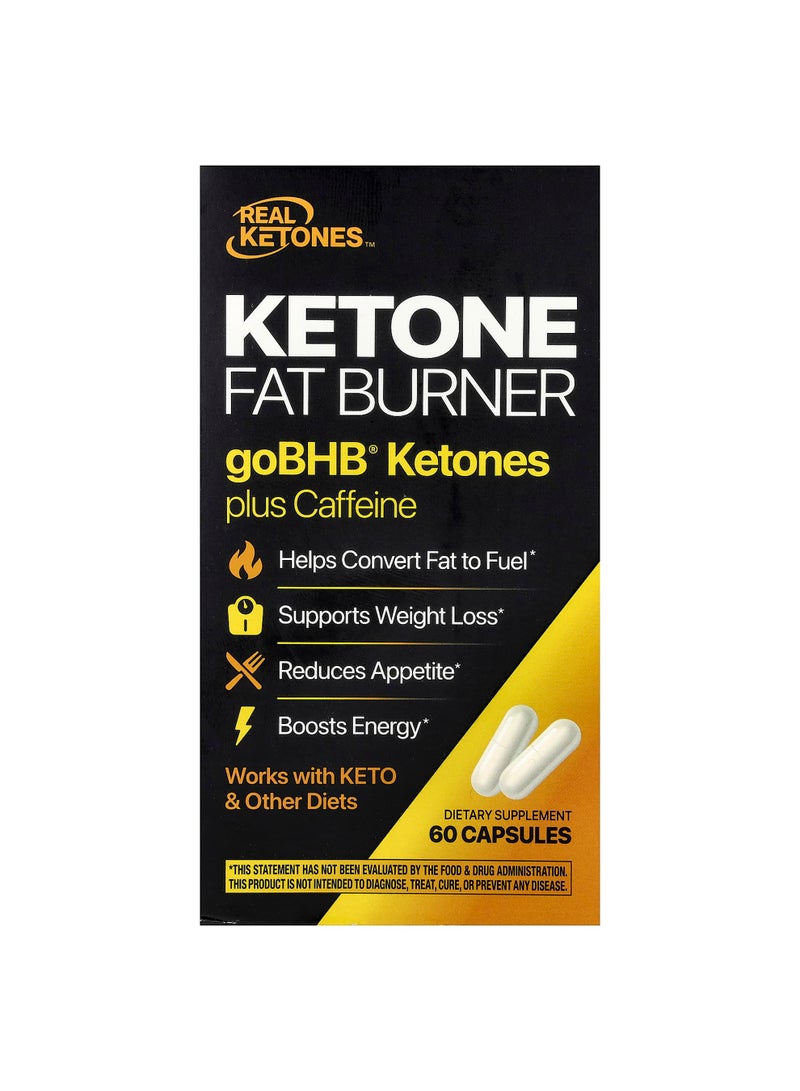 Ketone Fat Burner, goBHB® Ketones Plus Caffeine, 60 Capsules